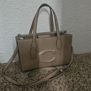 Coach Taupe Leather Crossbody Bag